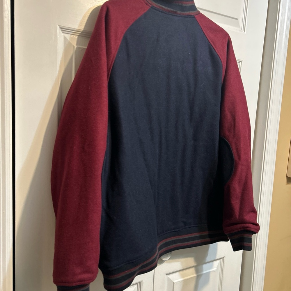 Born Fly Stadium Jacket Mens 2XL Blue Maroon Eagle Varsity Wool Bomber Crest - Picture 6 of 12